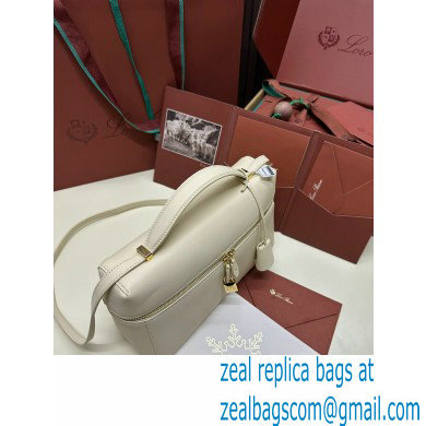 Loro Piana Extra Bag L27 with New lock charms in Smooth Calfskin White 2024