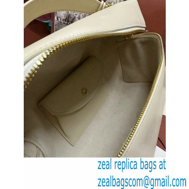 Loro Piana Extra Bag L27 with New lock charms in Smooth Calfskin White 2024