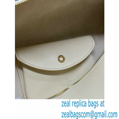 Loro Piana Extra Bag L27 with New lock charms in Smooth Calfskin White 2024