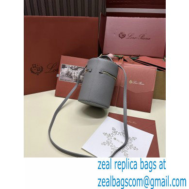 Loro Piana Extra Case Medium Bag in Grained Calfskin Gray 2024