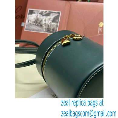 Loro Piana Extra Case Medium Bag in Smooth Calfskin Dark Green 2024