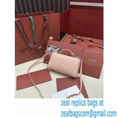 Loro Piana Extra Pocket L19 Pouch with New lock charms in Grained Calfskin Light Pink 2024