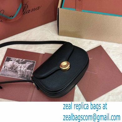 Loro Piana Mini Ghiera bag in Smooth Calfskin Black 2024