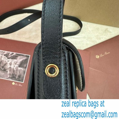 Loro Piana Mini Ghiera bag in Smooth Calfskin Black 2024