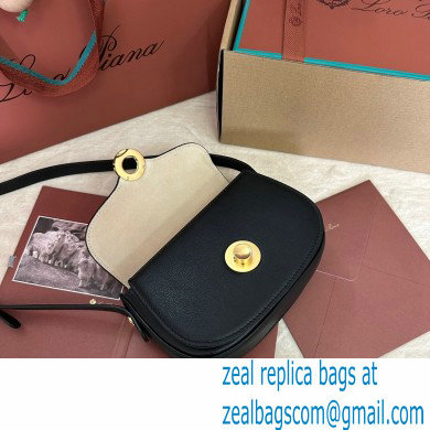 Loro Piana Mini Ghiera bag in Smooth Calfskin Black 2024