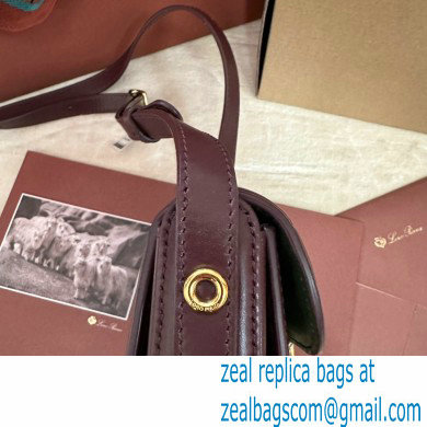 Loro Piana Mini Ghiera bag in Smooth Calfskin Burgundy 2024