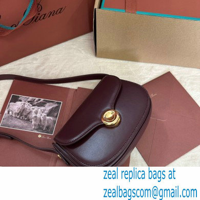 Loro Piana Mini Ghiera bag in Smooth Calfskin Burgundy 2024