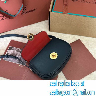 Loro Piana Mini Ghiera bag in Smooth Calfskin Dark Blue 2024