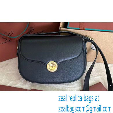 Loro Piana Small Ghiera bag in Smooth Calfskin Black 2024