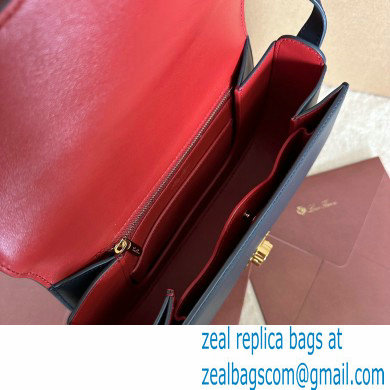 Loro Piana Small Ghiera bag in Smooth Calfskin Dark Blue 2024