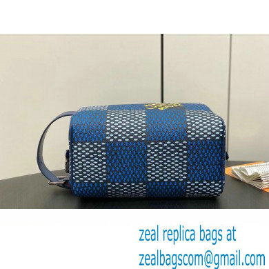 Louis Vuitton Damier Heritage canvas Locker Dopp Kit Bag N40747 Blue 2024