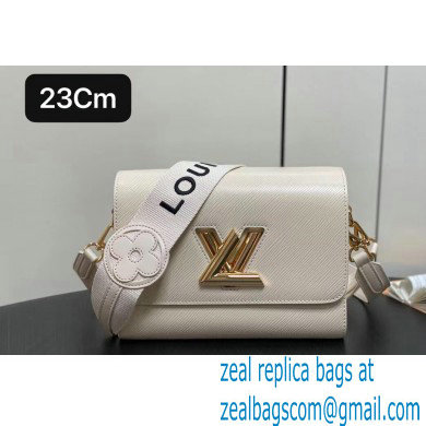 Louis Vuitton Epi leather Twist MM Bag M24765 Creamy with textile handle and Monogram Flowers 2024