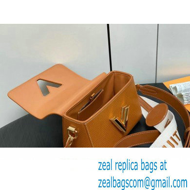 Louis Vuitton Epi leather Twist PM Bag M24758 Gold Brown with textile handle and Monogram Flowers 2024