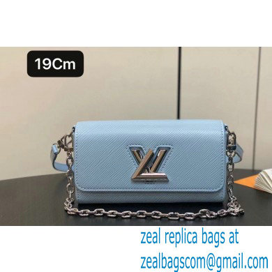 Louis Vuitton Epi leather Twist West Pochette Bag M83478 Ice Blue 2024