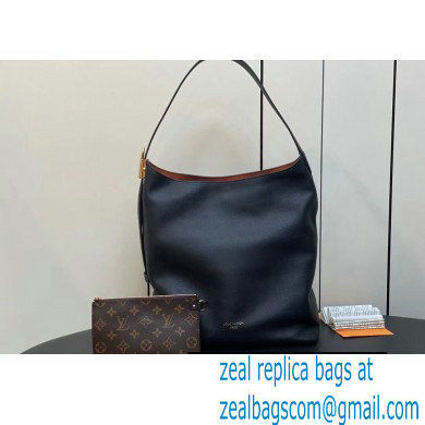 Louis Vuitton Grained calfskin Low Key Hobo MM Bag M24856 Black 2024