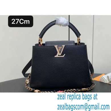 Louis Vuitton Lovelock chain Taurillon leather Capucines BB Bag M23950 Black 2024