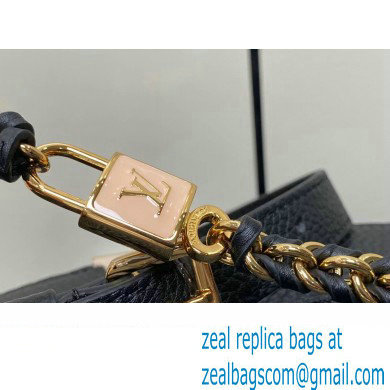 Louis Vuitton Lovelock chain Taurillon leather Capucines MM Bag Black 2024