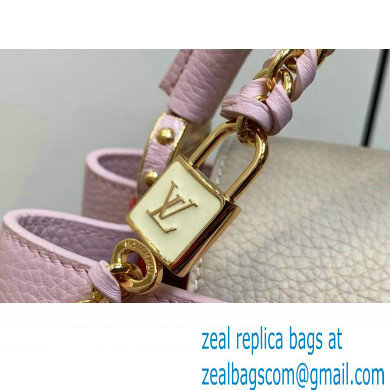 Louis Vuitton Lovelock chain Taurillon leather Capucines MM Bag Pink 2024