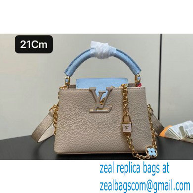 Louis Vuitton Lovelock chain Taurillon leather Capucines Mini Bag M23951 Creamy 2024