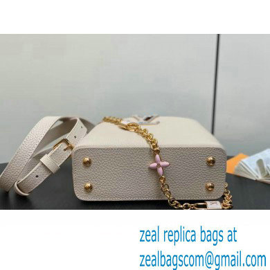 Louis Vuitton Lovelock chain Taurillon leather Capucines Mini Bag M23951 Creamy 2024