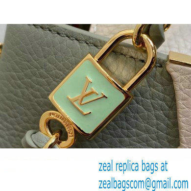 Louis Vuitton Lovelock chain Taurillon leather Capucines Mini Bag M23951 Dusty Green 2024