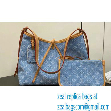 Louis Vuitton Monogram Denim CarryAll PM Bag M11462 Sky Blue 2024