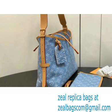 Louis Vuitton Monogram Denim CarryAll PM Bag M11462 Sky Blue 2024