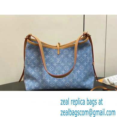 Louis Vuitton Monogram Denim CarryAll PM Bag M11462 Sky Blue 2024