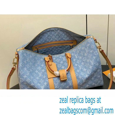 Louis Vuitton Monogram Denim Keepall Bandouliere 45 Bag M25334 LV By The Pool Sky Blue 2024