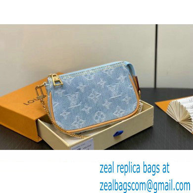 Louis Vuitton Monogram Denim Mini Pochette Accessoires Bag M82960 LV By The Pool Sky Blue 2024