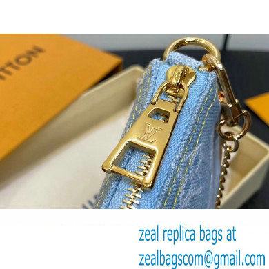 Louis Vuitton Monogram Denim Mini Pochette Accessoires Bag M82960 LV By The Pool Sky Blue 2024