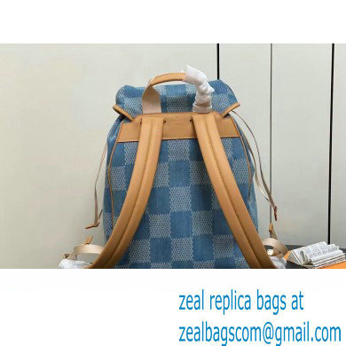 Louis Vuitton Monogram Denim Montsouris Backpack Bag New LV Remix N40708 Blue 2024