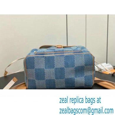 Louis Vuitton Monogram Denim Montsouris Backpack Bag New LV Remix N40708 Blue 2024