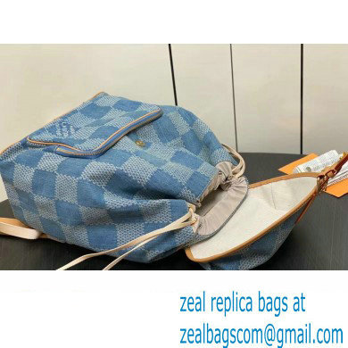 Louis Vuitton Monogram Denim Montsouris Backpack Bag New LV Remix N40708 Blue 2024