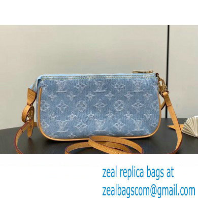 Louis Vuitton Monogram Denim Pochette Accessoires Mila Bag M82962 LV By The Pool Sky Blue 2024