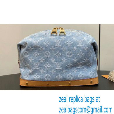 Louis Vuitton Monogram Denim Pochette Cosmetique GM Bag M24317 LV By The Pool Sky Blue 2024