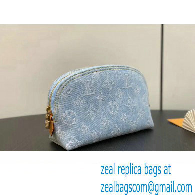 Louis Vuitton Monogram Denim Pochette Cosmetique PM Bag M83616 LV By The Pool Sky Blue 2024