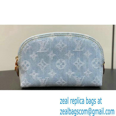 Louis Vuitton Monogram Denim Pochette Cosmetique PM Bag M83616 LV By The Pool Sky Blue 2024