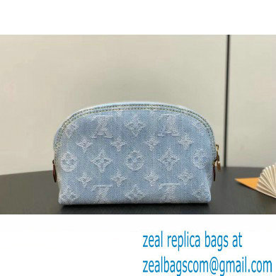 Louis Vuitton Monogram Denim Pochette Cosmetique PM Bag M83616 LV By The Pool Sky Blue 2024