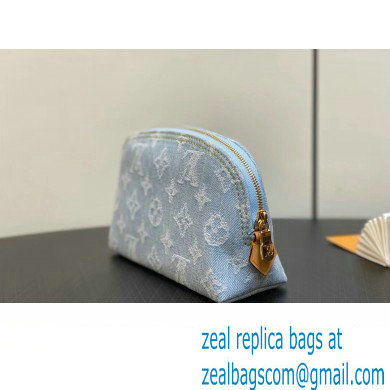 Louis Vuitton Monogram Denim Pochette Cosmetique PM Bag M83616 LV By The Pool Sky Blue 2024