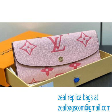 Louis Vuitton Monogram Empreinte leather Emilie Wallet M83138 Pink 2024