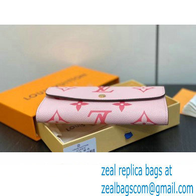 Louis Vuitton Monogram Empreinte leather Emilie Wallet M83138 Pink 2024