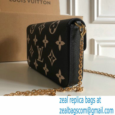 Louis Vuitton Monogram Empreinte leather Felicie Pochette Bag M82479 Black / Beige