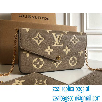 Louis Vuitton Monogram Empreinte leather Felicie Pochette Bag M82610 Tourterelle Gray / Cream