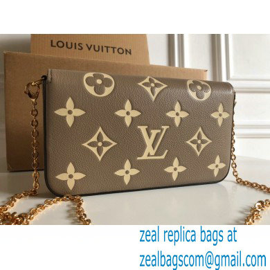 Louis Vuitton Monogram Empreinte leather Felicie Pochette Bag M82610 Tourterelle Gray / Cream