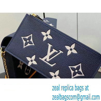 Louis Vuitton Monogram Empreinte leather Felicie Pochette Bag Navy Blue/Cream 2024