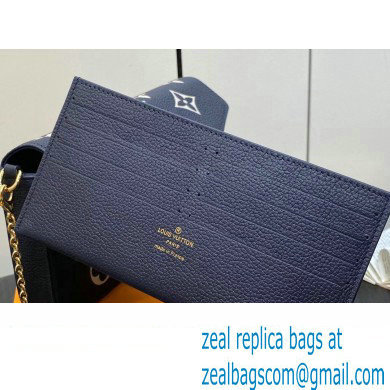 Louis Vuitton Monogram Empreinte leather Felicie Pochette Bag Navy Blue/Cream 2024