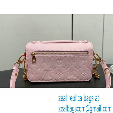 Louis Vuitton Monogram Empreinte leather Pochette Metis East West Bag M47045 Opal Pink 2024