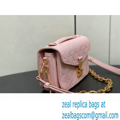 Louis Vuitton Monogram Empreinte leather Pochette Metis East West Bag M47045 Opal Pink 2024