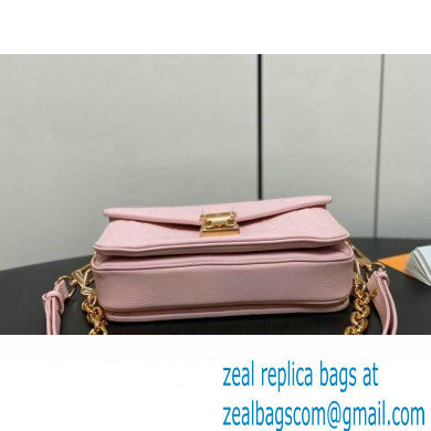 Louis Vuitton Monogram Empreinte leather Pochette Metis East West Bag M47045 Opal Pink 2024